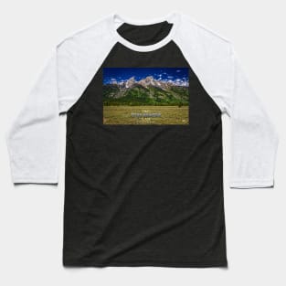 Grand Teton Mountain Range Baseball T-Shirt